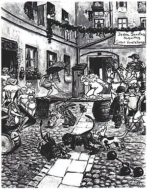 Zeichnung von Heinrich Zille vom Leben in der Stadt