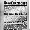 Flugblatt zur Ermordung von Karl Liebknecht und Rosa Luxemburg