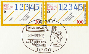 Briefmarke - fünfstellige PLZ