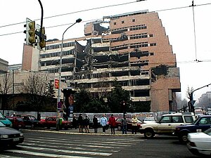 Im Kosovokrieg zerstörtes Gebäude