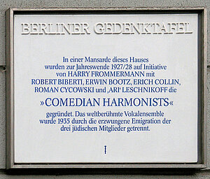 Gedenktafel für die Comedian Harmonists