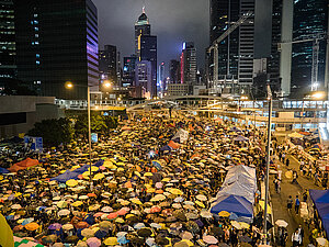 Proteste 2014 in Hongkong Regenschirm Bewegung