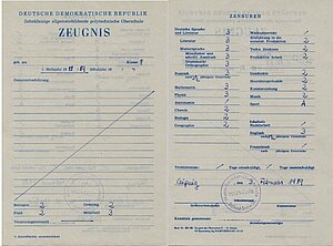 DDR Zeugnis