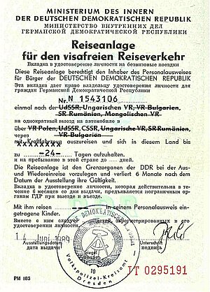 Ausreiseantrag DDR