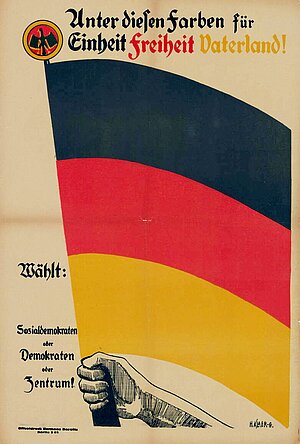 Wahlplakat der Weimarer Koalition Weimarer Republik Regierung