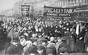 Demonstration von Arbeitern in St. Petersburg