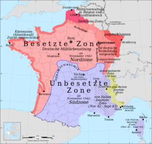 Karte Besetzung Frankreichs