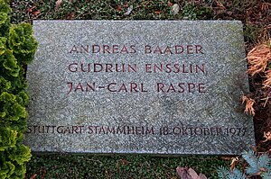 Grabstein von Baader, Ensslin, Raspe
