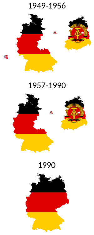 Karte zur deutschen Teilung und Wiedervereinigung Wiedervereinigung