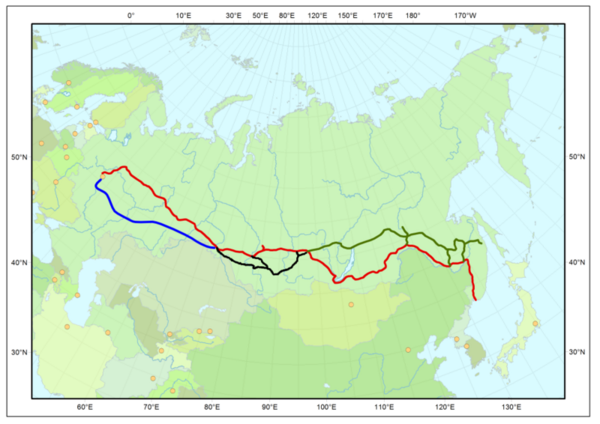 Strecke Transsibirische Eisenbahn