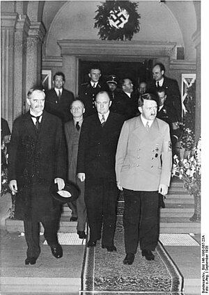 Chamberlain und Hitler kurz vor dem Münchner Abkommen
