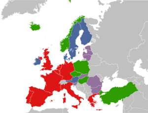 Karte Westeuropäische Union - WEU