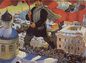 Der Bolschewik, Ölgemälde von Boris Kustodijew