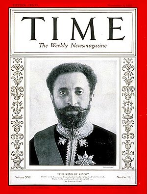 Kaiser Haile Selassie auf einem Zeitschriftencover