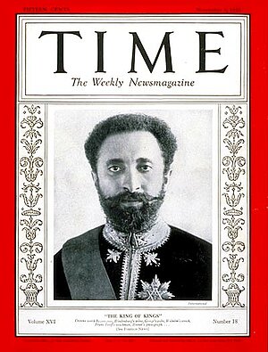 Kaiser Haile Selassie auf einem Zeitschriftencover
