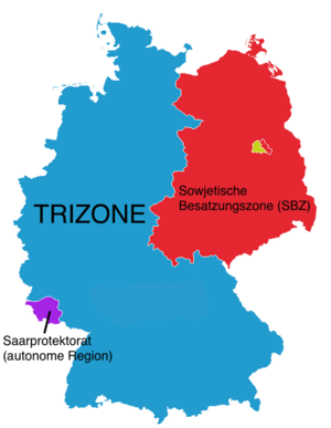 Teilung Deutschlands Karte Bizone Trizone