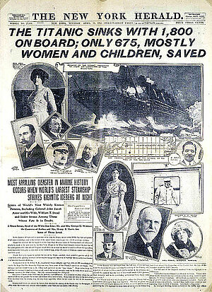 Zeitungsbericht Untergang Titanic