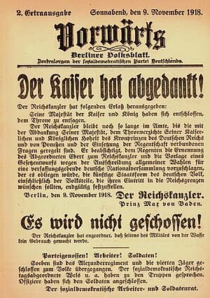 9 november 1918 kurze zusammenfassung