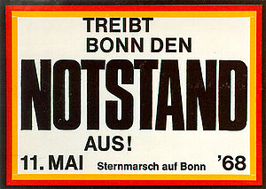 Aufruf zur Demonstration gegen die Notstandsgesetze 1968