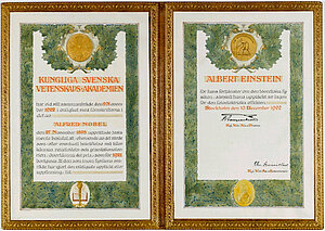 Die Goldenen Zwanziger Wissenschaft Nobelpreisurkunde von Einstein