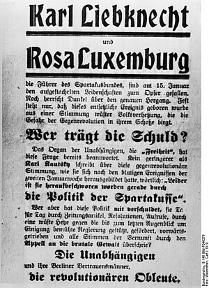 Ermordung von Karl Liebknecht und Rosa Luxemburg