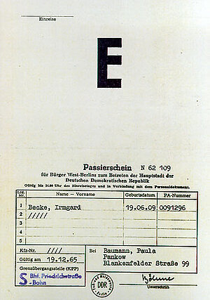 Passierschein 1965