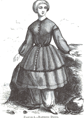 Badekleid Mitte des 19. Jahrhunderts
